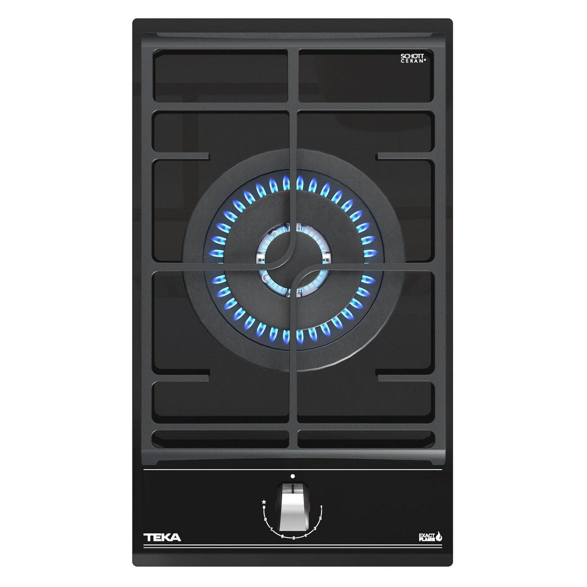 TEKA - Encimera Teka a Gas 1 Quemador 30cm ExactFlame GZC 31330 XBN Negro