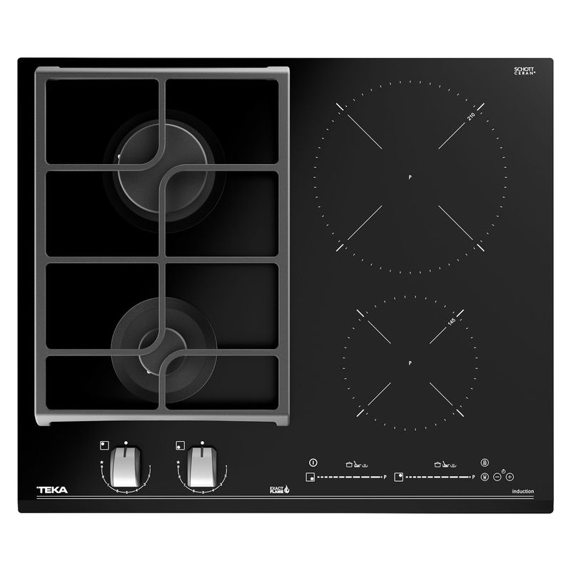TEKA - Cocina Mixta Empotrable Teka de Inducción 4 Quemadores HYBRID JZC 64322 ABB BK Negro