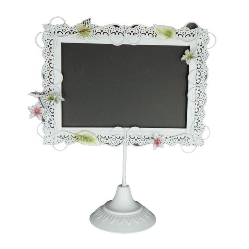  - Pizarra Decorativa Metal Blanca 10x28x24cm