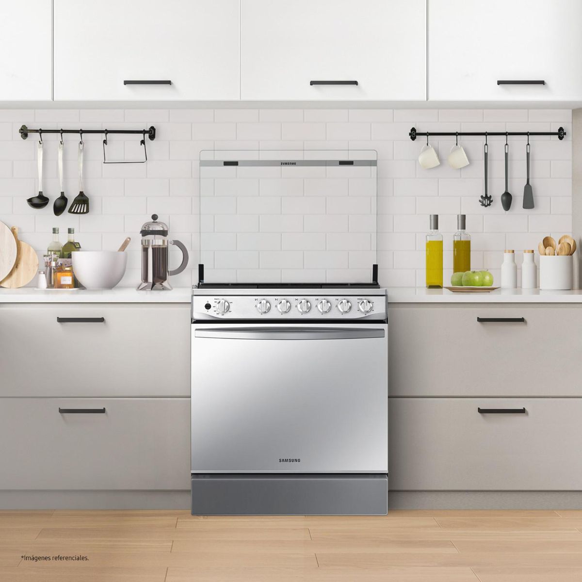 SAMSUNG - Cocina a Gas 5 hornillas con Plancha y Grill NX52T7322PSPE