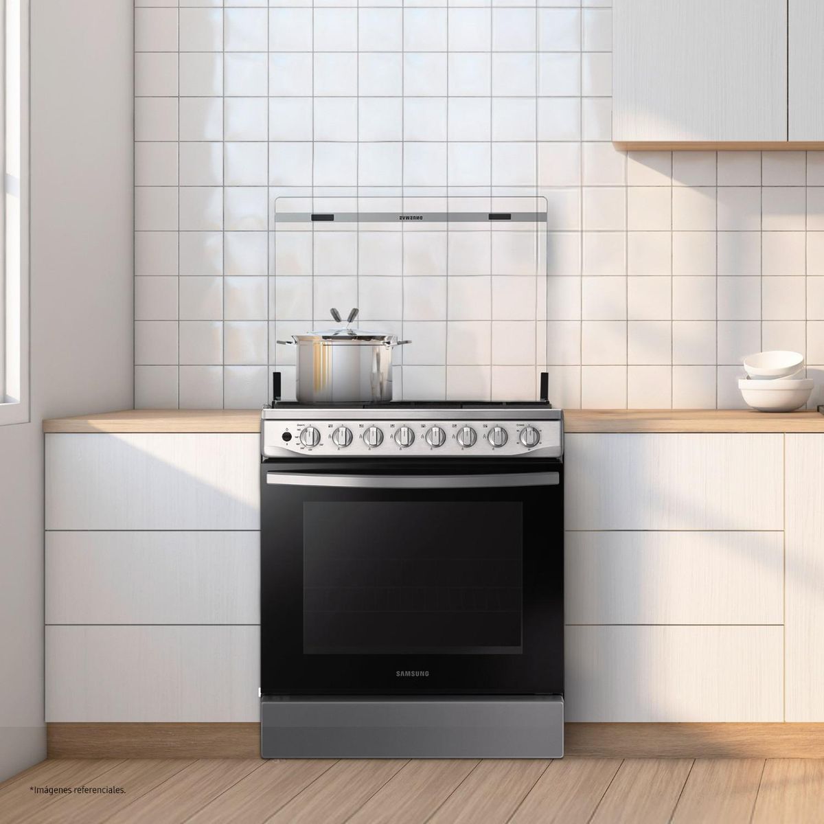 SAMSUNG - Cocina a Gas 6 hornillas con Plancha NX52T5311PSPE