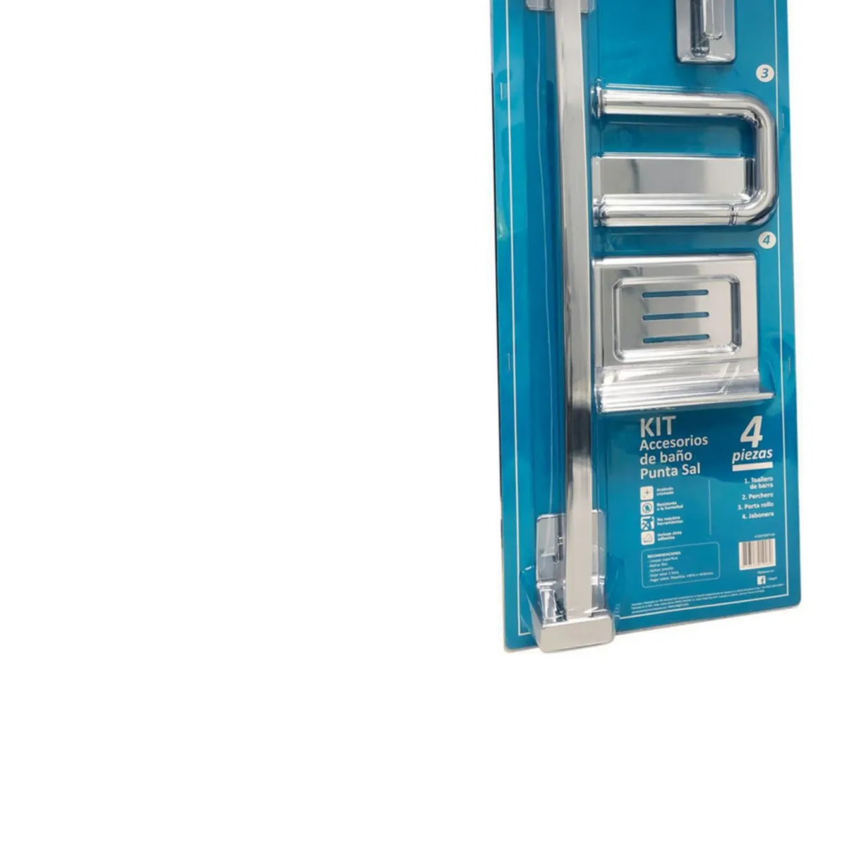 ITALGRIF - Kit de Accesorios para Baño 4 Piezas Cromado ABS