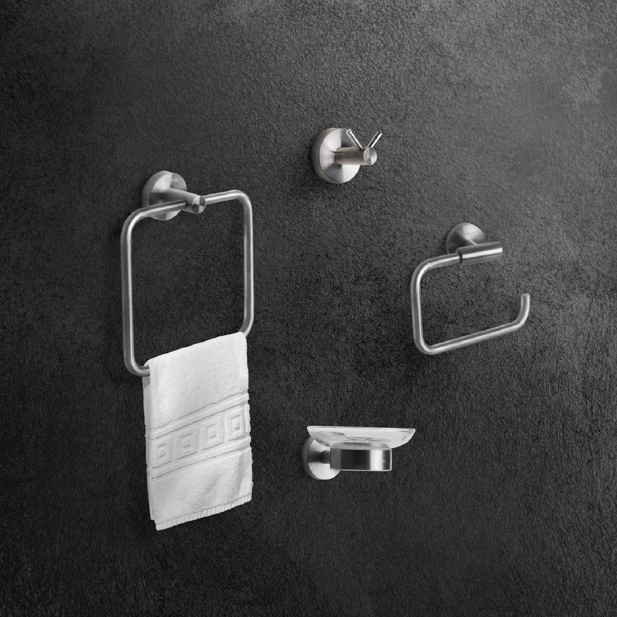 VAINSA - Kit x4 Piezas para Baño Steel