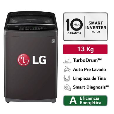 Lavadora LG 13kg Smart Inverter WT13BSB Negro