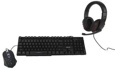 Kit Gamer Teclado Retroiluminado + Mouse Ergonmico + Audfonos