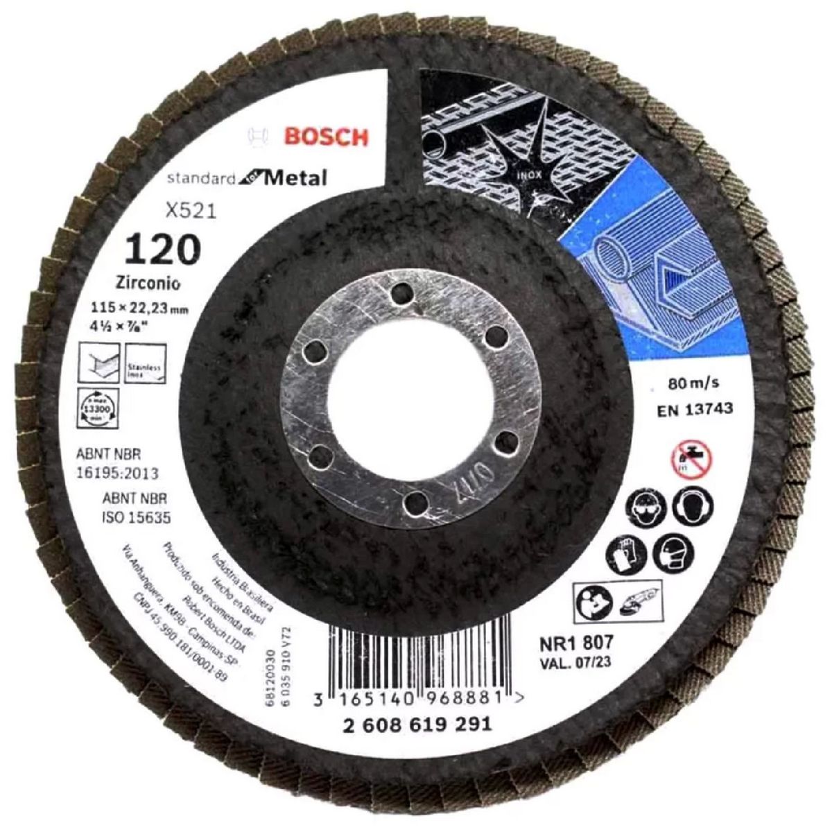 BOSCH - Disco Flap Bosch Standard for Metal 115mm G120 Curvo