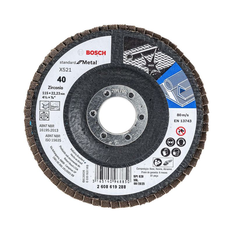 BOSCH - Disco Flap Bosch Standard for Metal; 115mm G40 Curvo