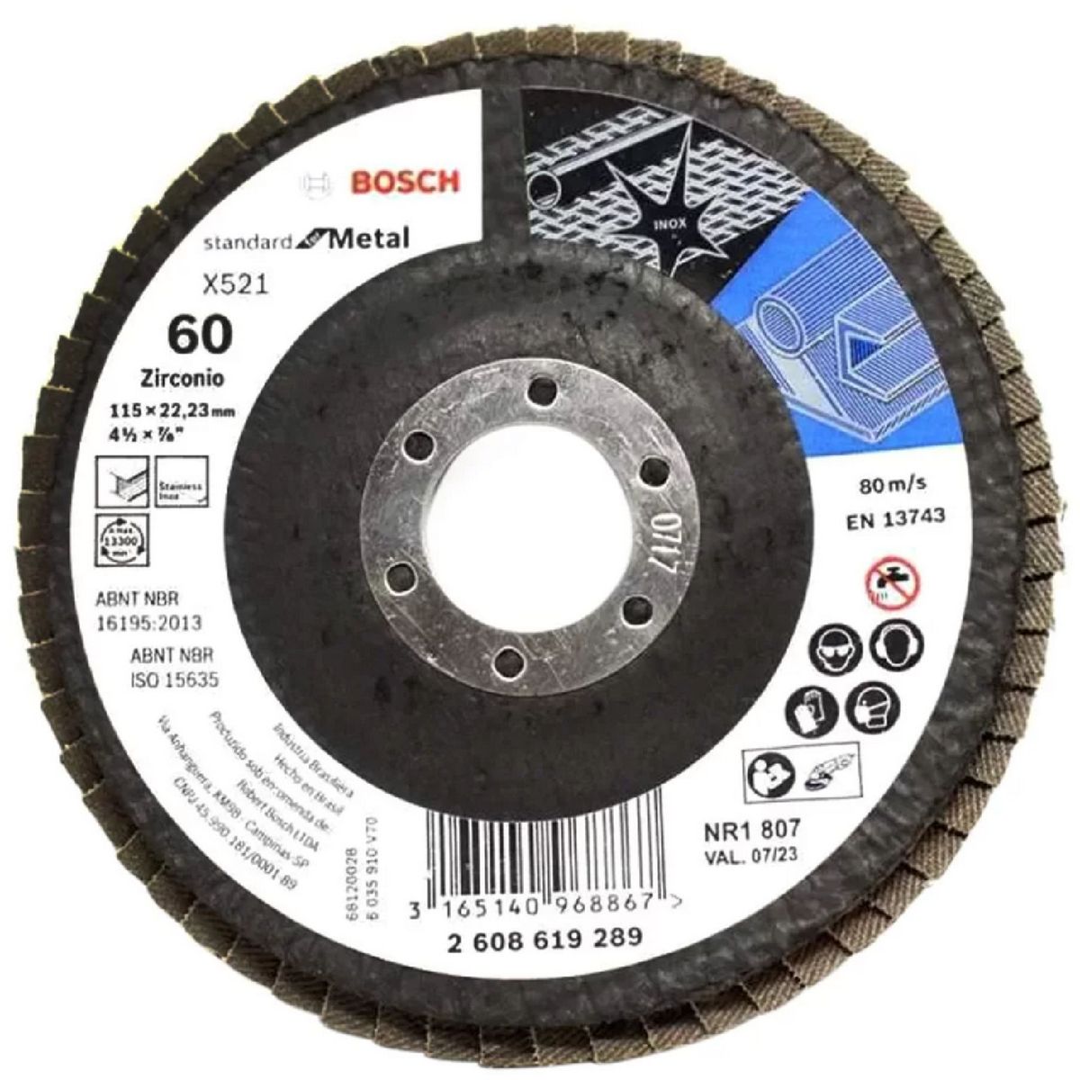 BOSCH - Disco Flap Bosch Standard for Metal; 115mm G60 Curvo