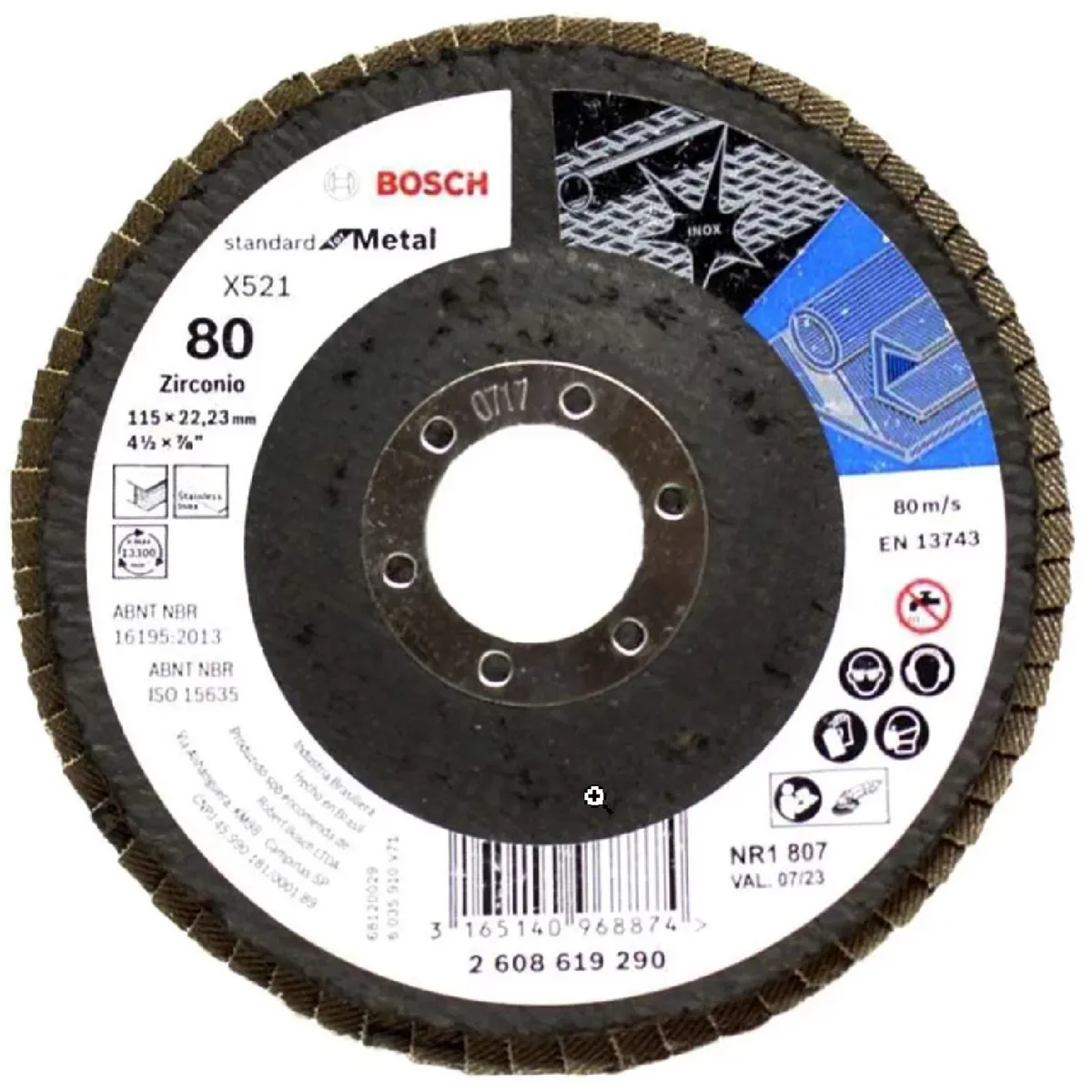 BOSCH - Disco Flap Bosch Standard for Metal; 115mm G80 Curvo