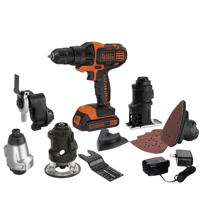 BLACK+DECKER - Taladro Atornillador Inalámbrico Black+Decker 20V 6en1 Matrix MTX20K6A