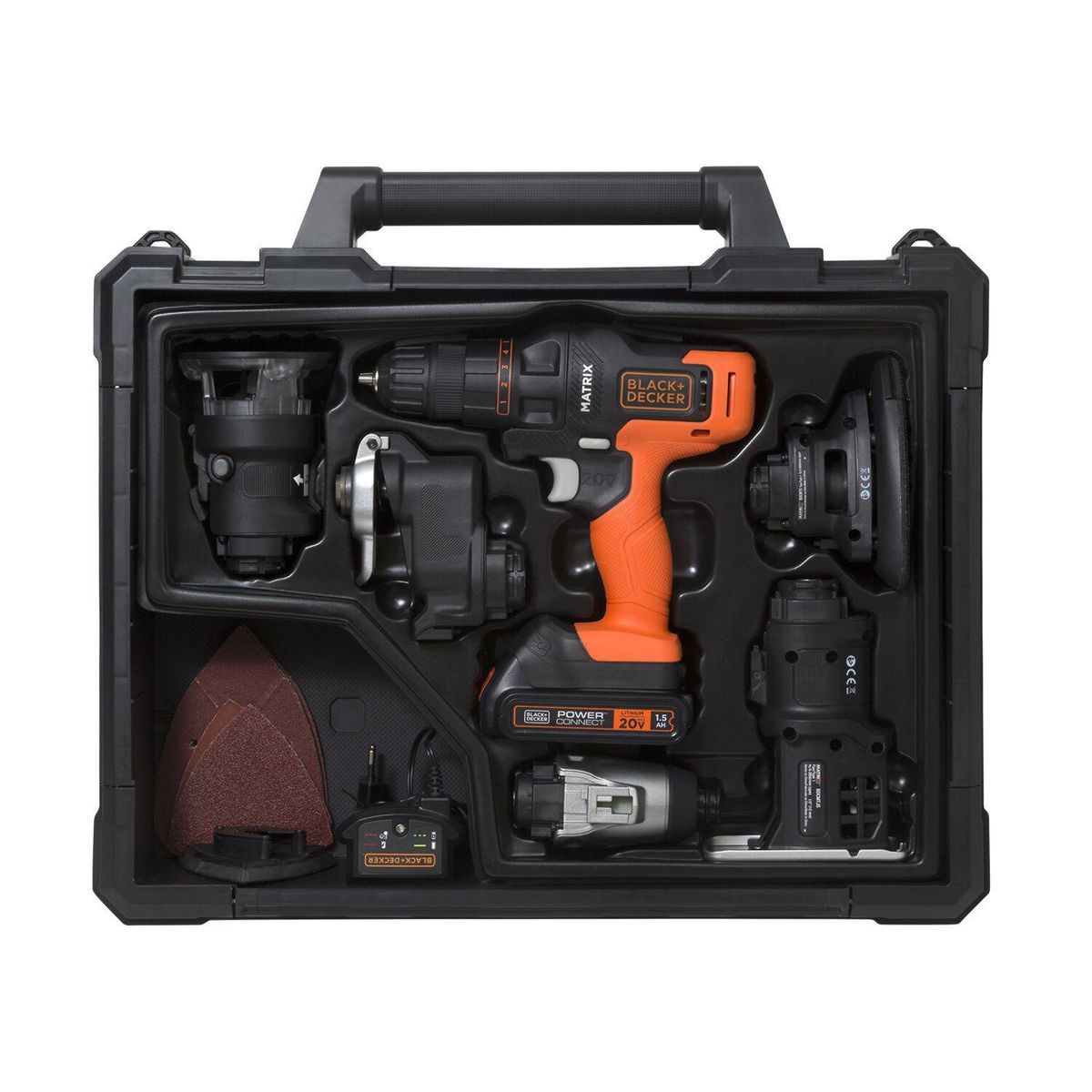 BLACK+DECKER - Taladro Atornillador Inalámbrico Black+Decker 20V 6en1 Matrix MTX20K6A