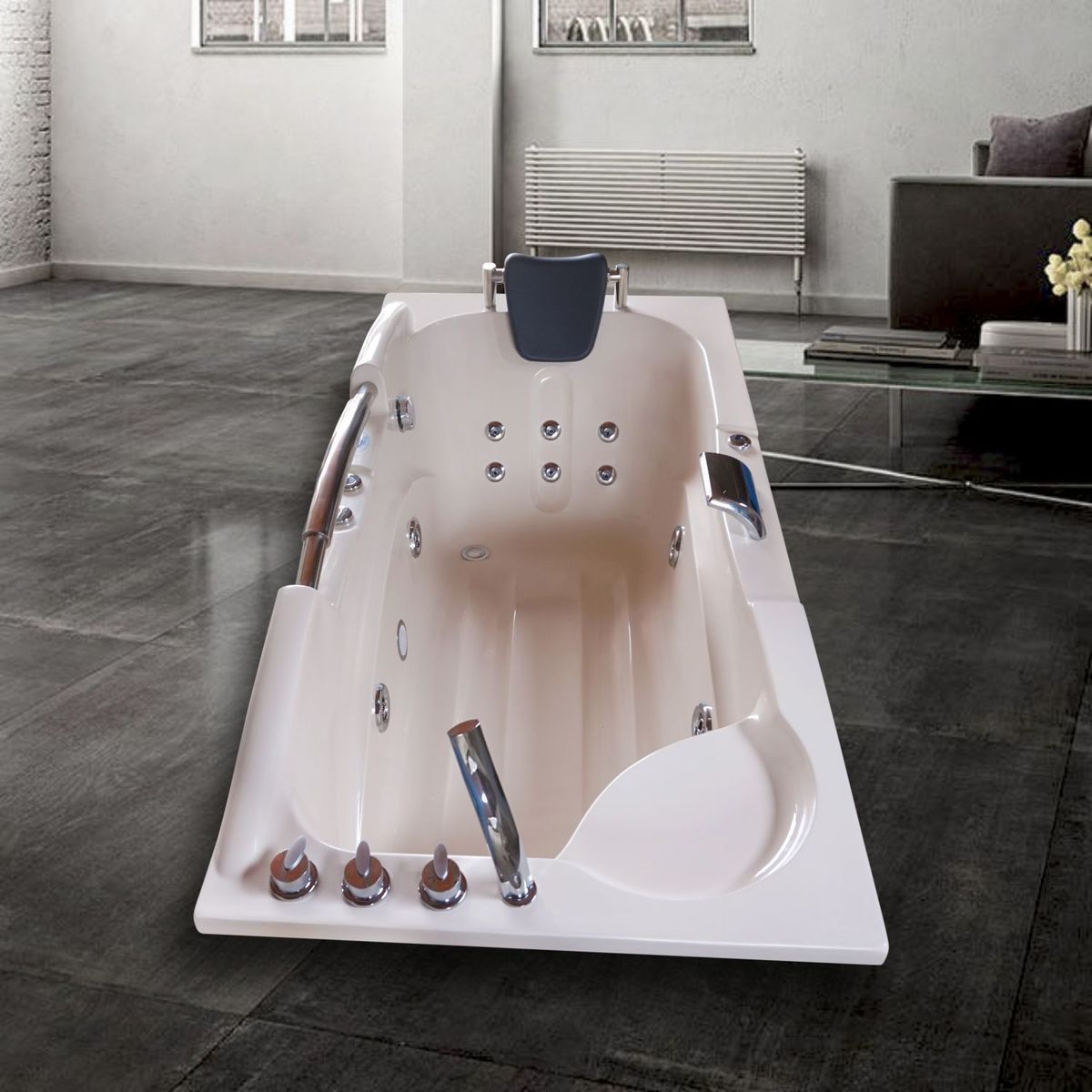 CUBA&SPA - Tina Hidromasaje Rectangular Athenea Profesional 169x85cm Bone