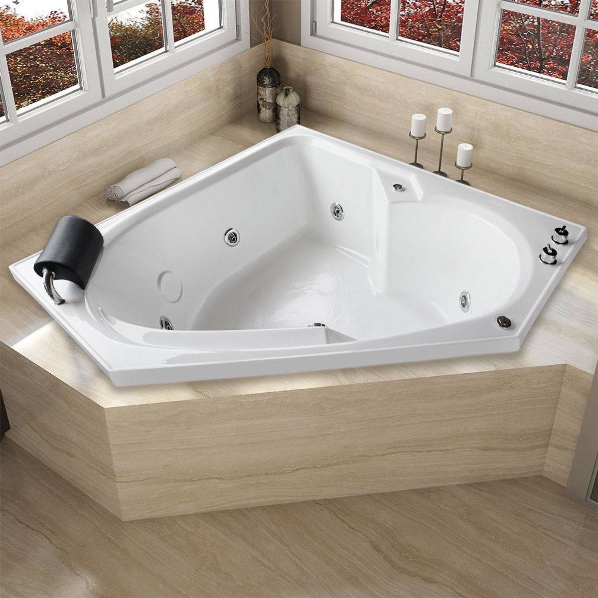 CUBA&SPA - Tina Hidromasaje Esquinera Contesa Builder 150x150cm Blanca