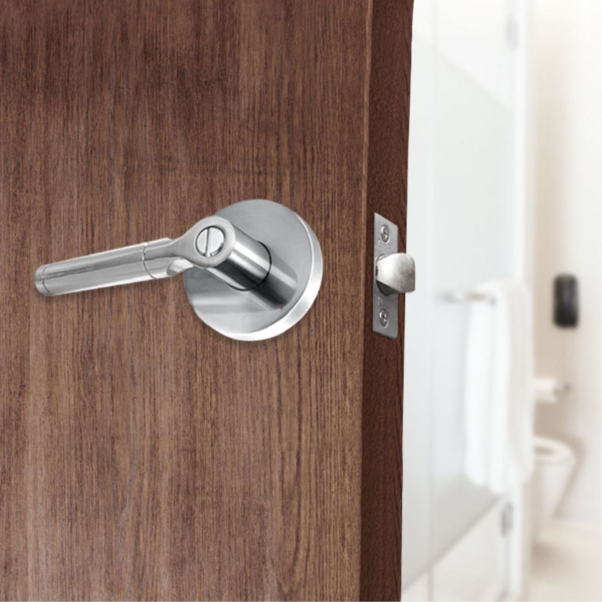 CANTOL - Cerradura de Manija Baño Flavia Acero Inoxidable