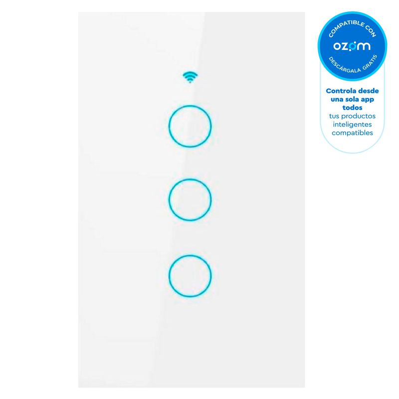 ISMART - Interruptor Wifi iSwitch 3 Toque Blanco