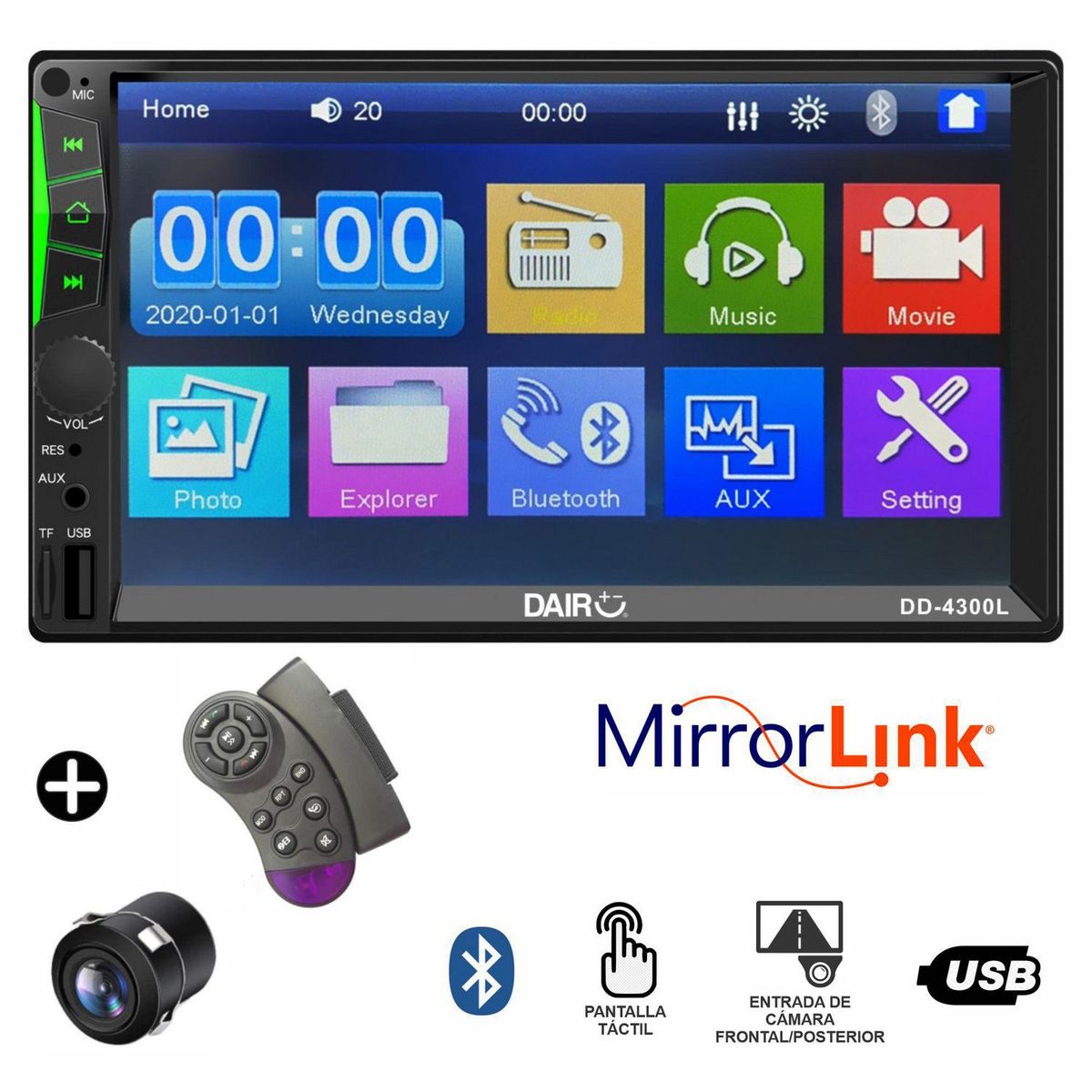 DAIRU - Autoradio Dairu con Pantalla 7 pulgadas Mirrorlink Android DD-4300L