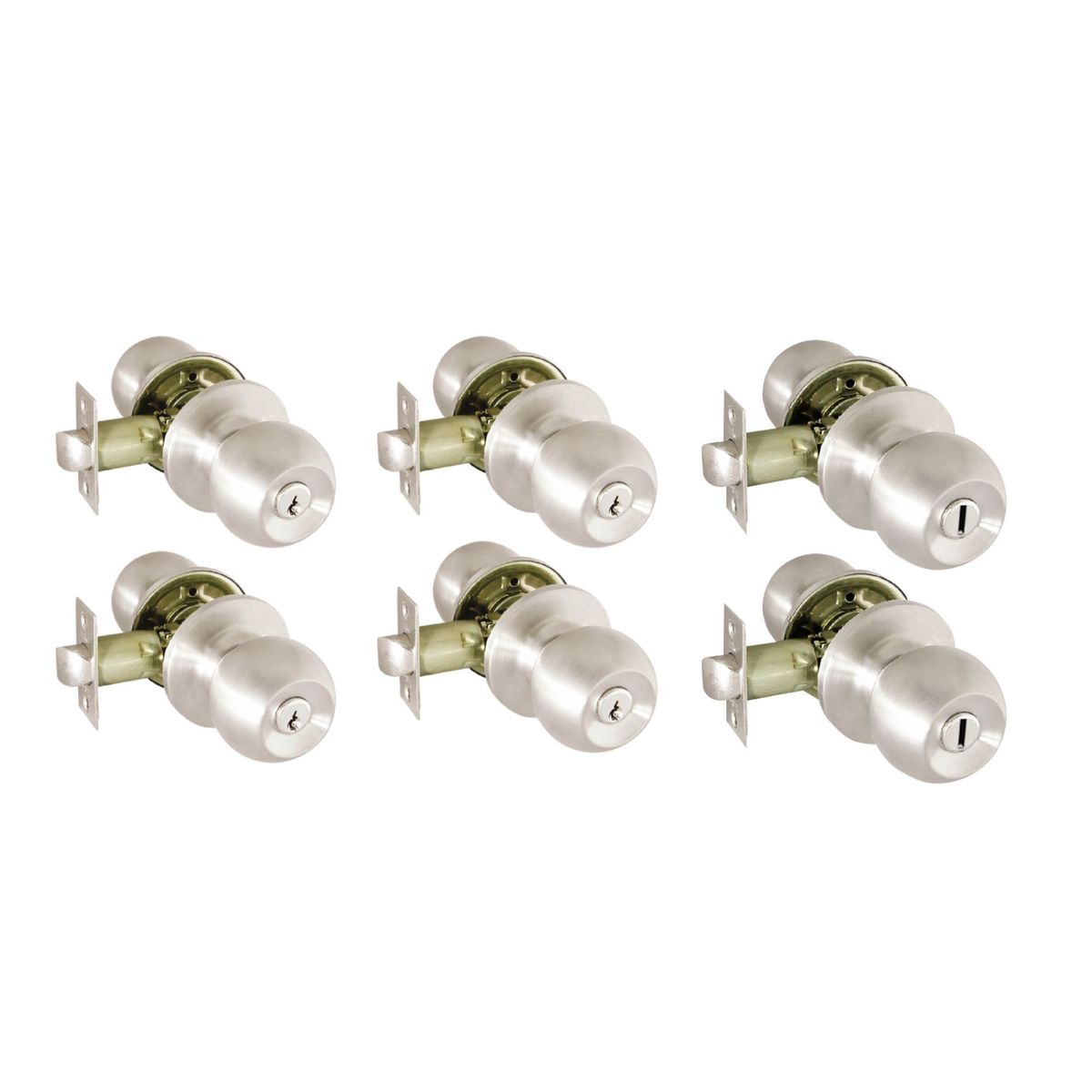 S/M - Kit Cerradura de Pomo 4 Habitaciones + 2 Baños Acero inoxidable