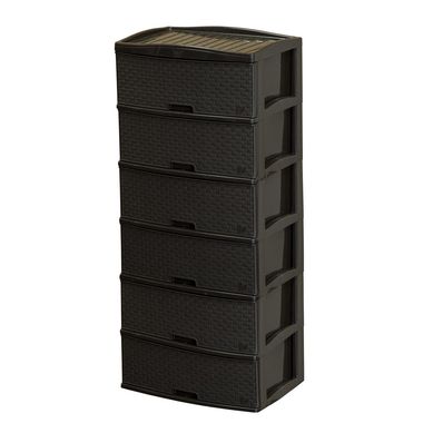 Cmoda de plstico 6 Cajones Kusi Ratn Marrn