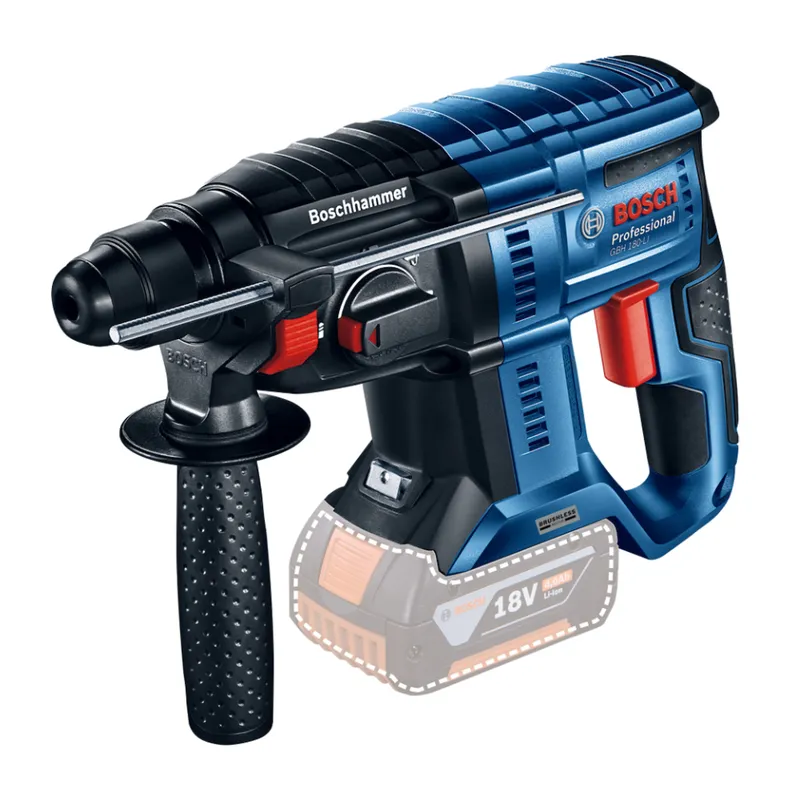 BOSCH - Rotomartillo Inalámbrico Bosch 18V GBH 180-LI Brushless (Sin batería) + Batería de Iones de Litio Bosch 18V GBA 18V 4.0Ah + Cargador GAL 18V-40 de Bosch 18V