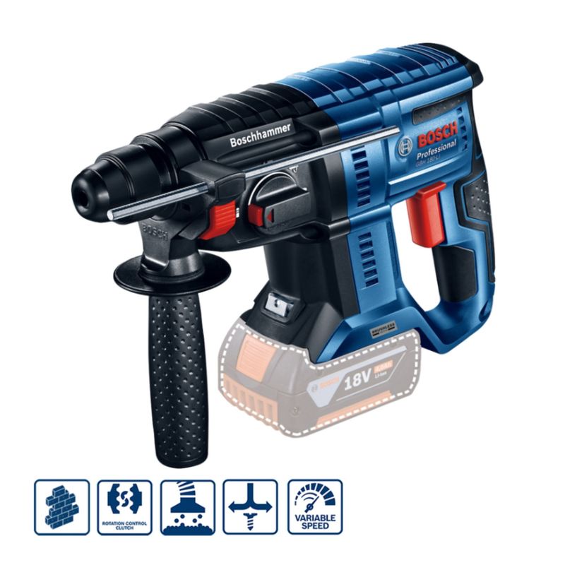 BOSCH - Rotomartillo Inalámbrico Bosch 18V GBH 180-LI Brushless (Sin batería)