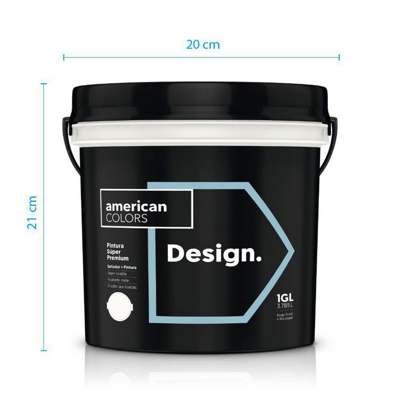 AMERICAN COLORS - Pintura Látex Design Base Pastel 1 GL