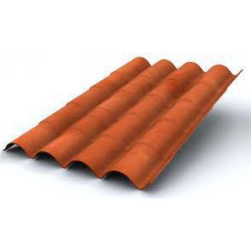 FIBRAFORTE - Teja Fibrocemento 1.03x1.6mxmm Flexiteja Rojo