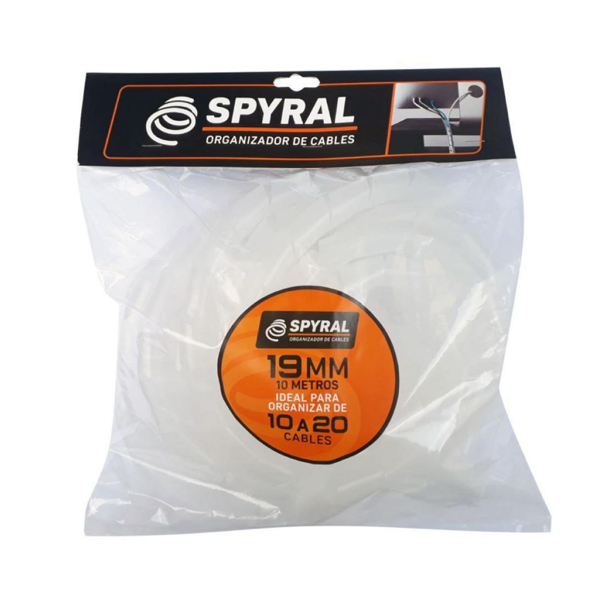 GENERICO - Portacables 19mm 10 Metros Blanco