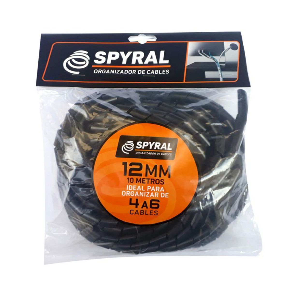 GENERICO - Portacables 12mm 10 Metros Negro