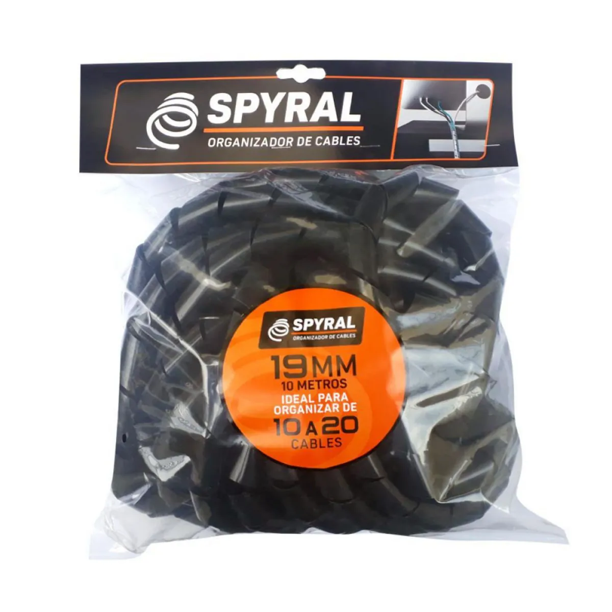 GENERICO - Portacables 19mm 10 Metros Negro