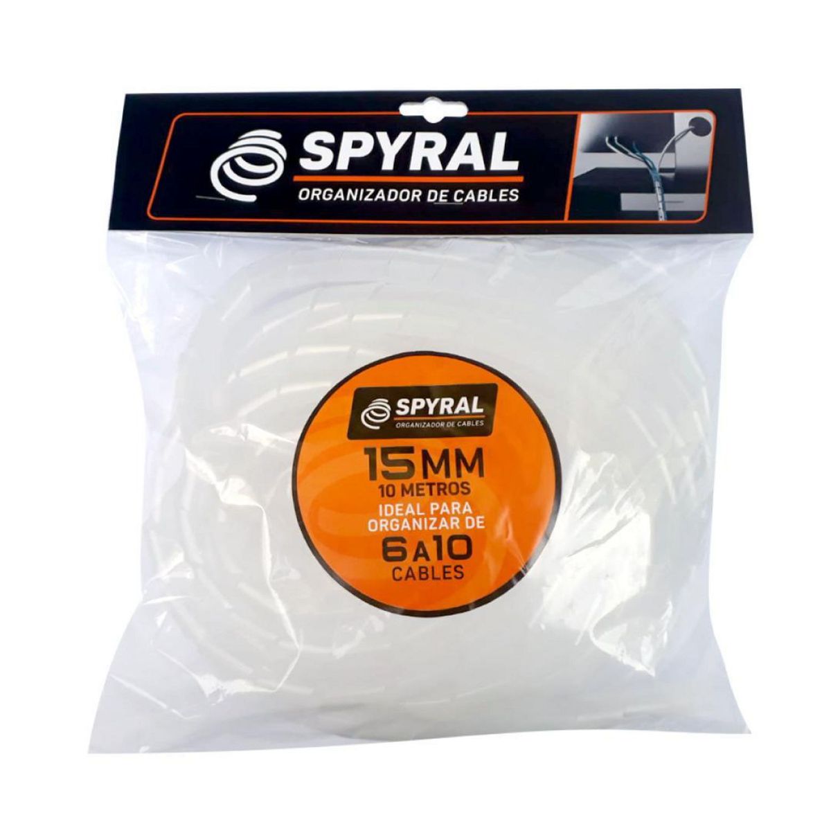 GENERICO - Portacables 15mm 10 Metros Blanco