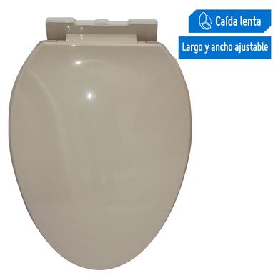 Asiento Tapa Inodoro Elongado Plstico Bone