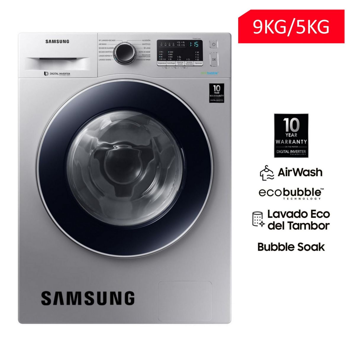 SAMSUNG - Lavaseca Samsung 9/5 Kg WD90M4453JS/PE Silver