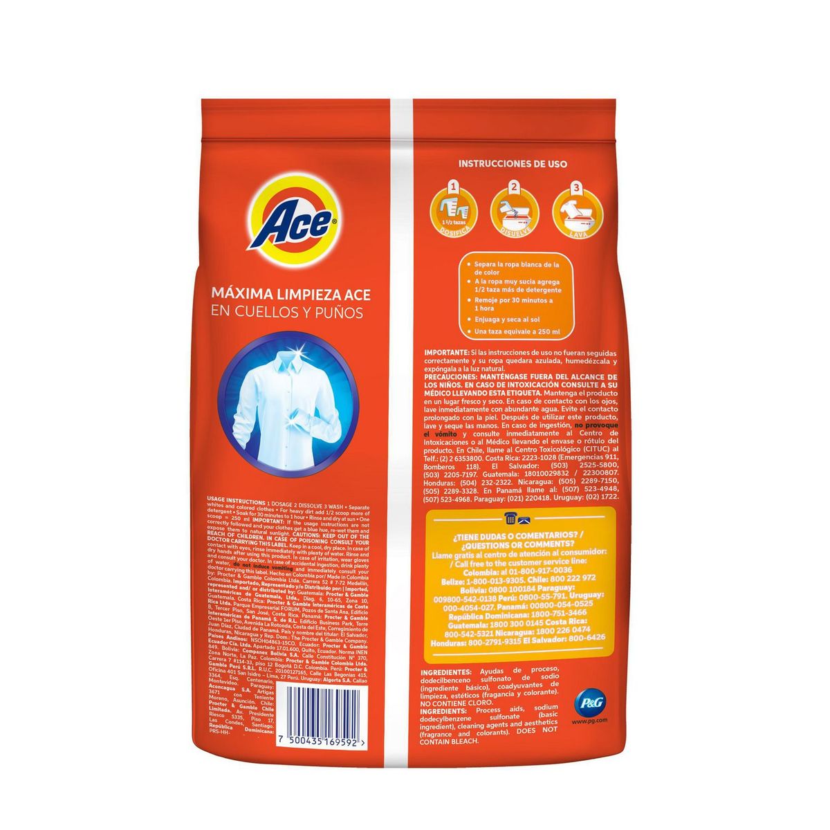ACE - Detergente Ace Regular Polvo 830g