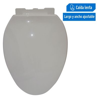 Asiento Tapa Inodoro Elongado Plstico Blanco