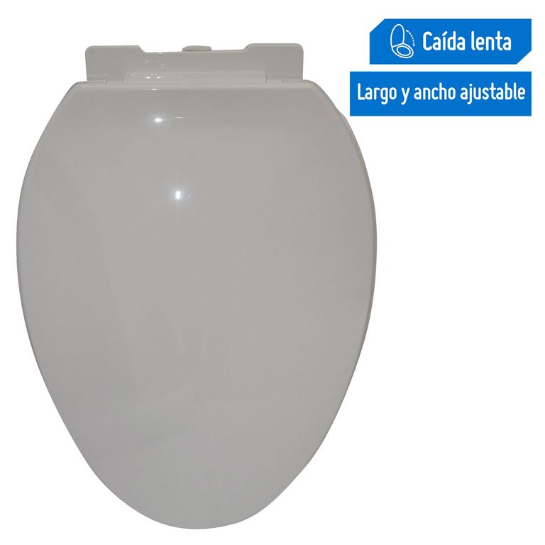 Hibbent Asiento De Inodoro Alargado Con Cubierta Ovalada, Fácil De Instalar, Asiento De Inodoro De Cierre Suave, Nunca Afloja La Bisagra Para Evitar Que Se Mueva, Parachoques De Asiento Antideslizante Y Fácil