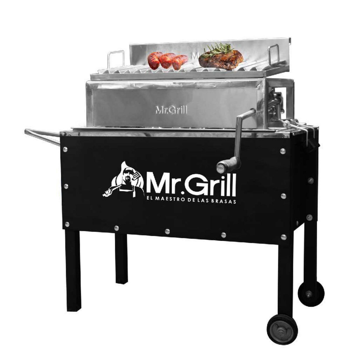 MR GRILL - Caja China Acero Inoxidable/ Madera Mr Grill 56X33 Cm
