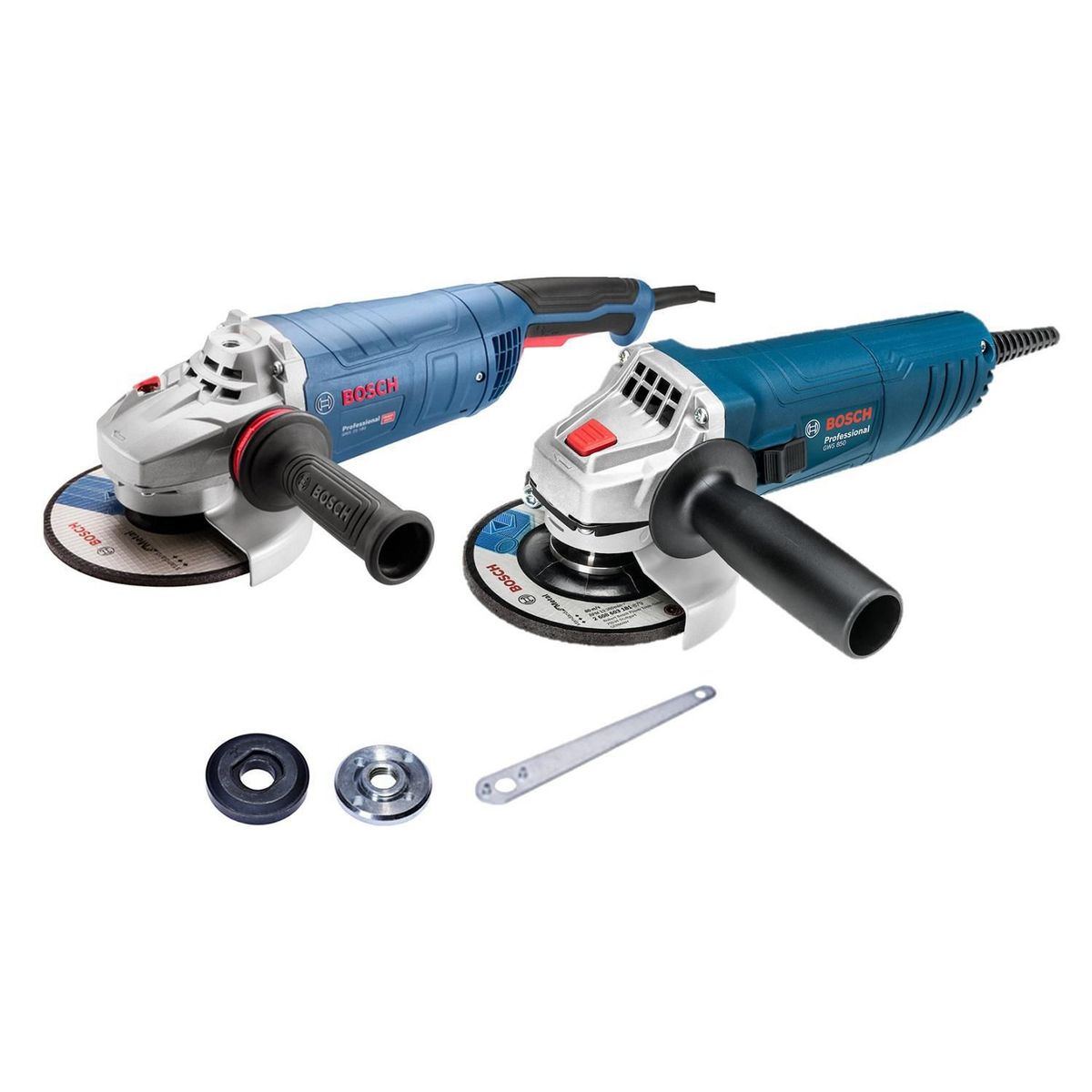 BOSCH - Amoladora Eléctrica Bosch 180mm 2500W + Amoladora Bosch Gws 850 + Pro Pack Disco de Corte Acero 4.5 115x1.0mm