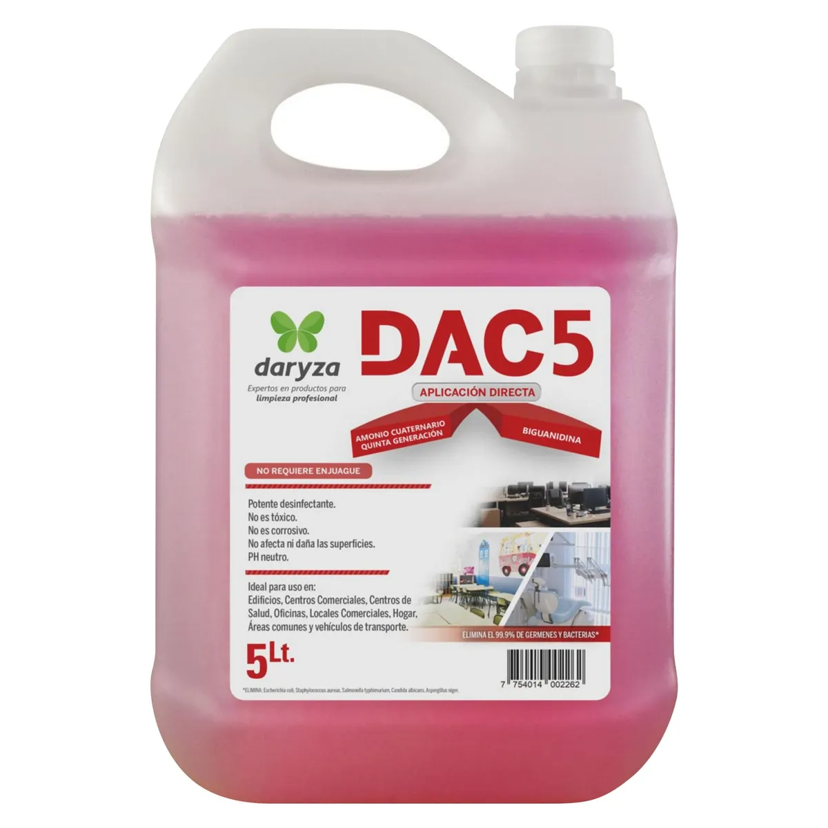 DARYZA - Desinfectante Amonio Cuaternario Aplicación Directa 5 L