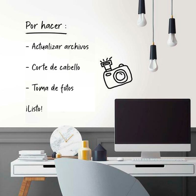 ROOMMATES DECOR - Papel Tapiz Pizarra Blanco