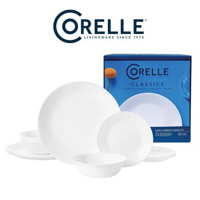 Juego de vajillas Vidrio Corelle Blanco 12 Piezas