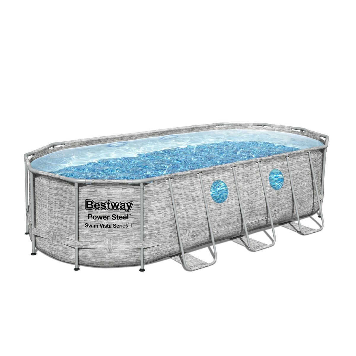 BESTWAY - Piscina Estructural 549x274x122 Ovalada con ventanas