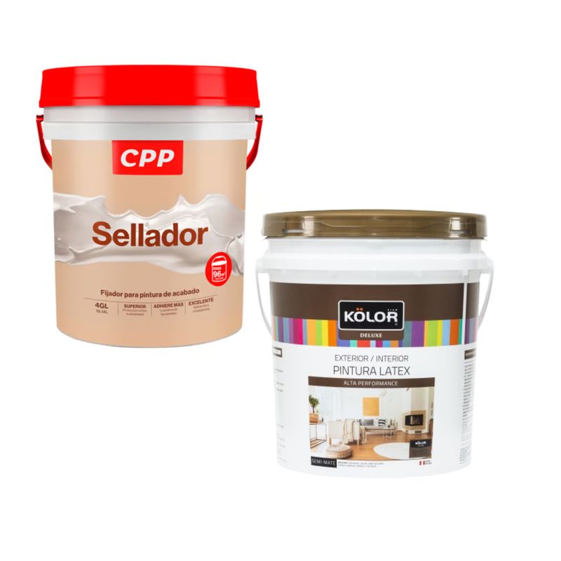  - Sellador Cpp Blanco 4gl + Pintura Kolor Deluxe Blanco  4GL