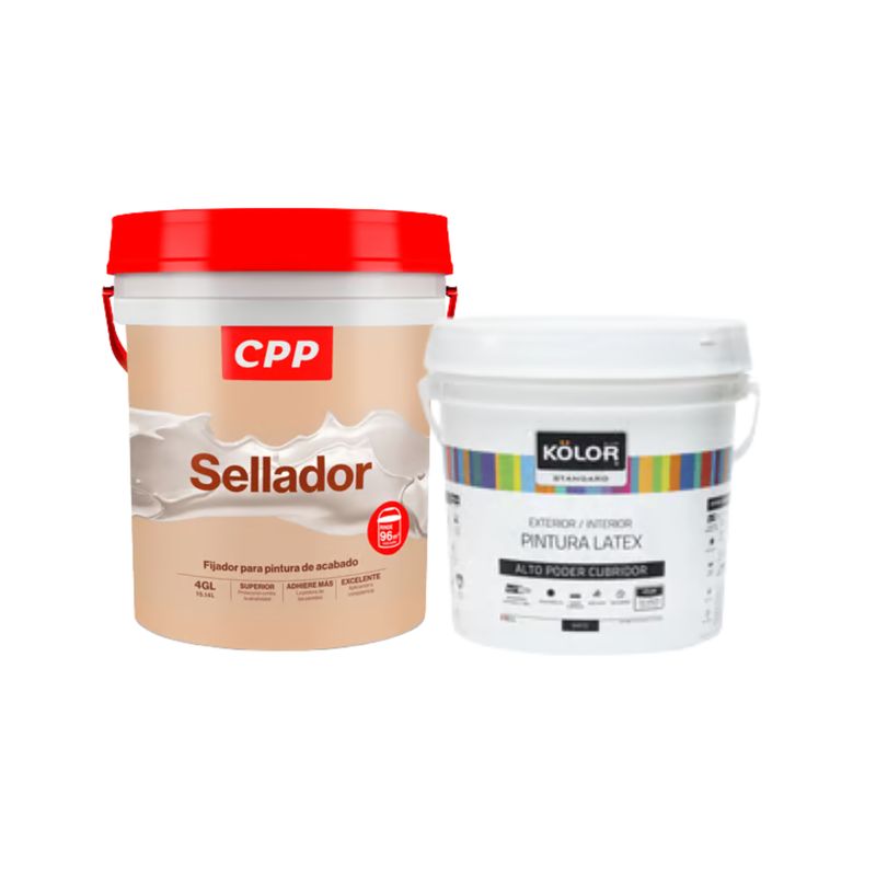  - Sellador Cpp Blanco 4gl + Pintura Kolor Latex Standar Blanco 4GL