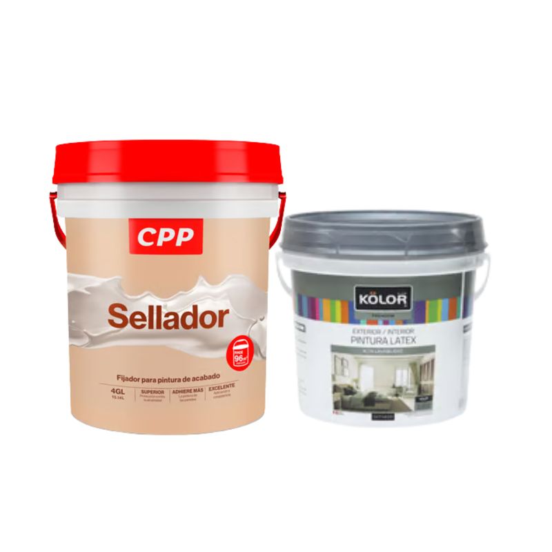  - Sellador Cpp Blanco 4gl + Pintura Kolor Satinado Blanco 4GL