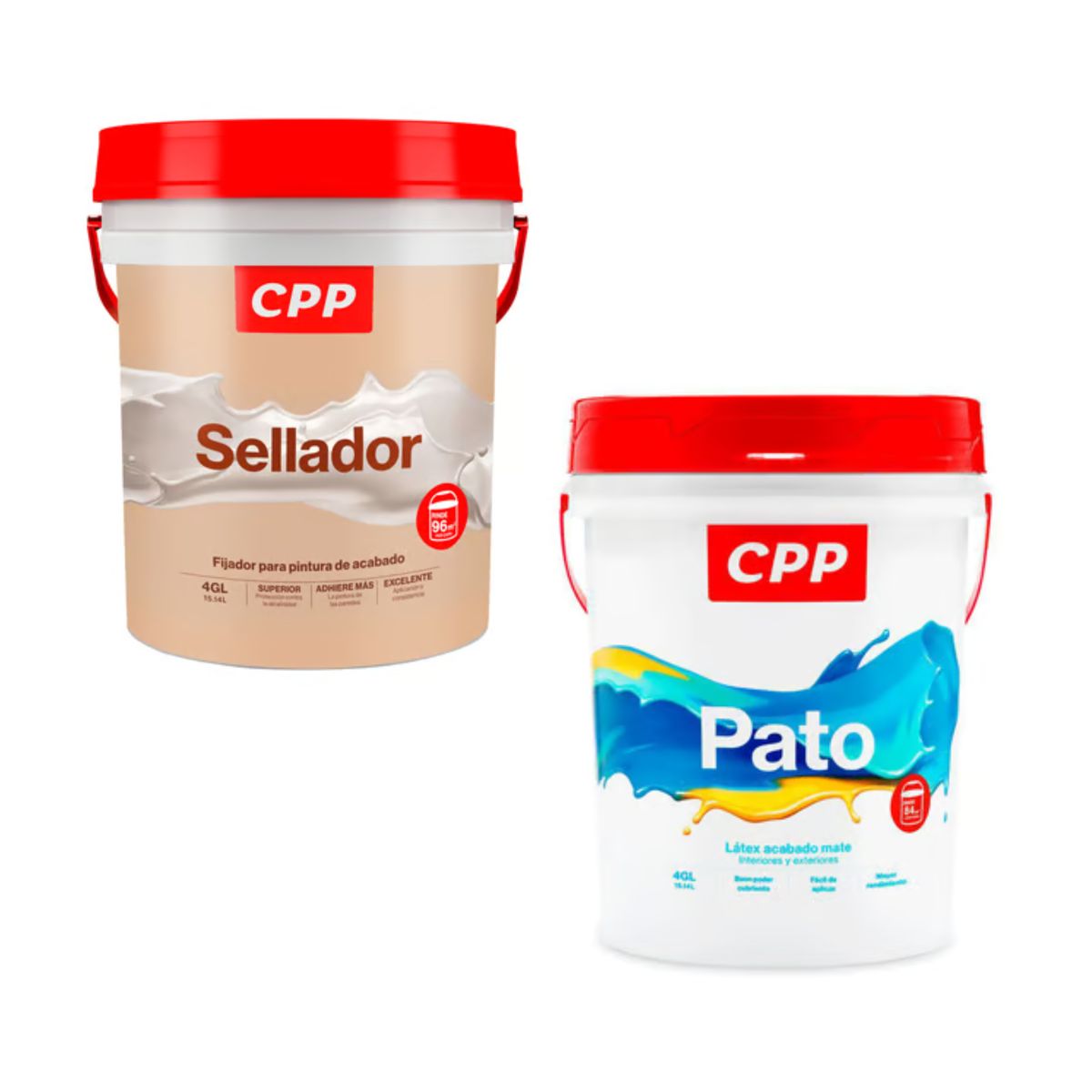 CPP - Sellador Cpp Blanco 4gl + Pintura Látex Pato Mate Blanco 4GL