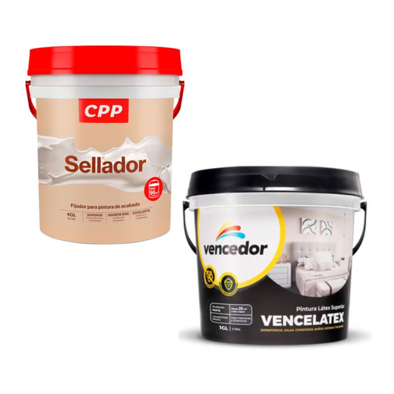  - Sellador Cpp Blanco 4gl + Pintura Vencelátex Blanco 4GL