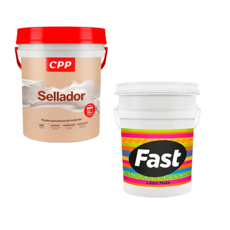  - Sellador Cpp Blanco 4gl + Pintura Látex Mate Blanco 4GL