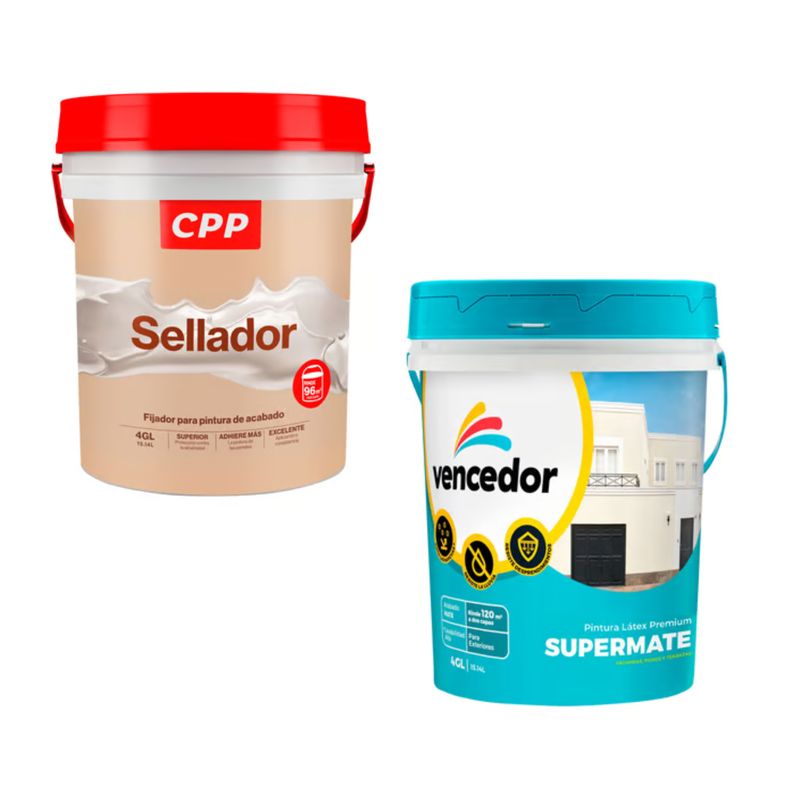  - Sellador Cpp Blanco 4gl + Supermate Vencedor Exterior Blanco 4GL