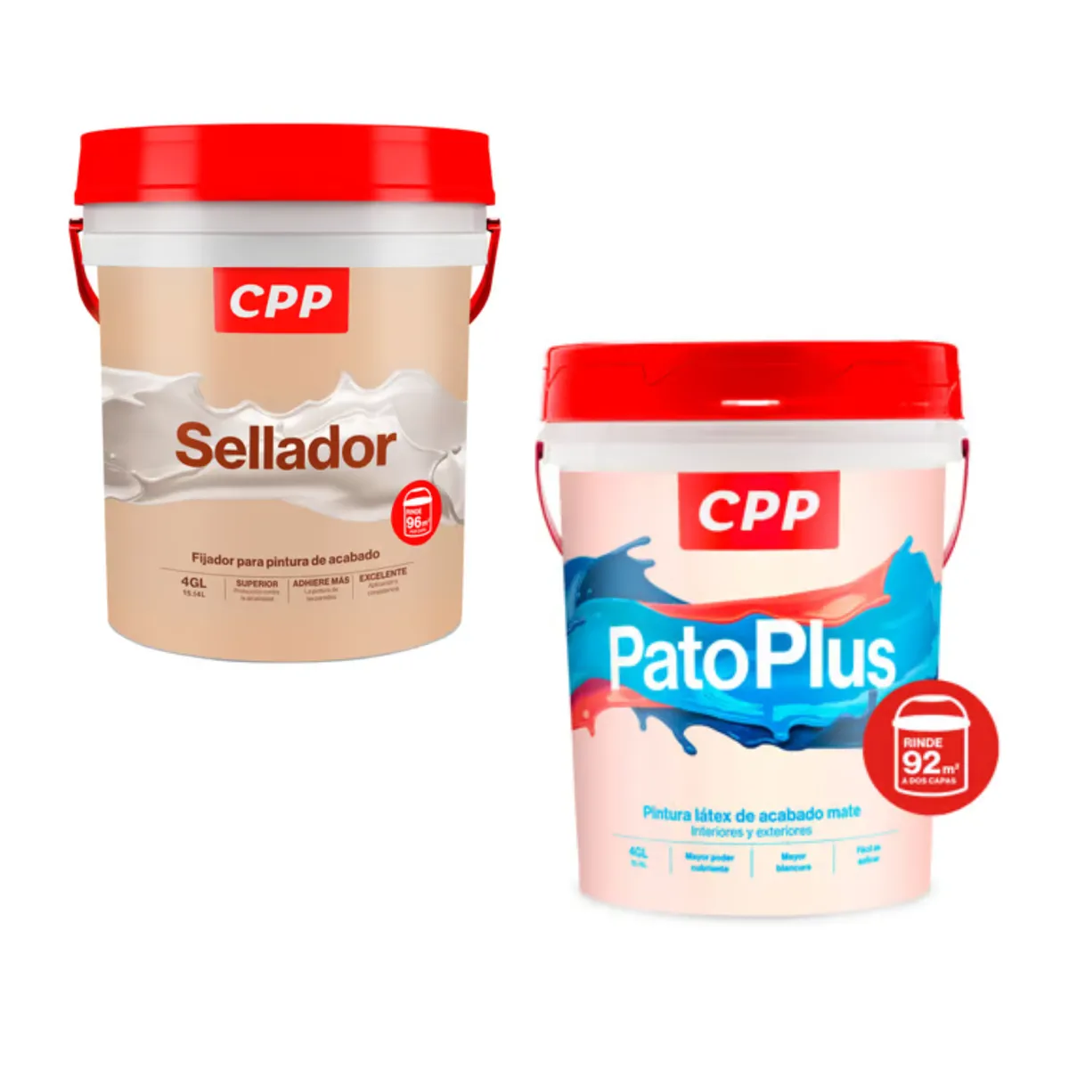 CPP - Sellador Cpp Blanco 4gl + Pintura Pato Plus Blanco 4GL