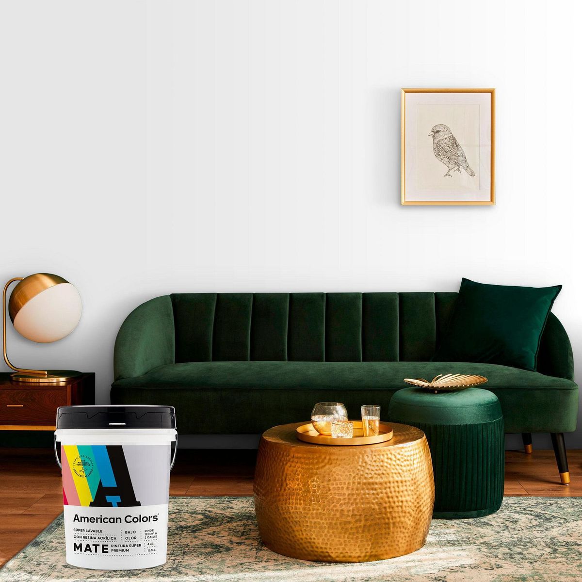 AMERICAN COLORS - Pintura American Latex Mate Blanco 4GL